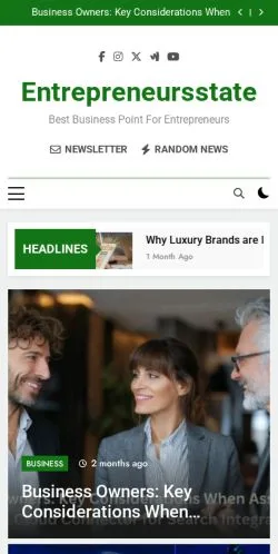 Anteprima del sito Entrepreneursstate, media di Stati Uniti per articoli sponsorizzati