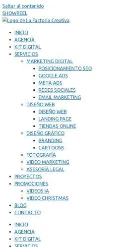 Anteprima del sito La Factoría Creativa, media di Spagna per articoli sponsorizzati