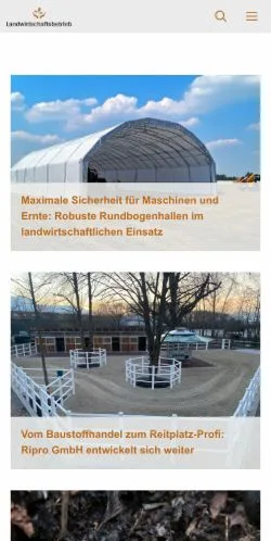 Anteprima del sito Landwirtschaftsbetrieb, media di Germania per articoli sponsorizzati