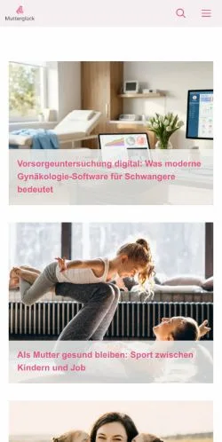 Vorschau der Website Mutterglück, Medium aus Deutschland für gesponserte Artikel