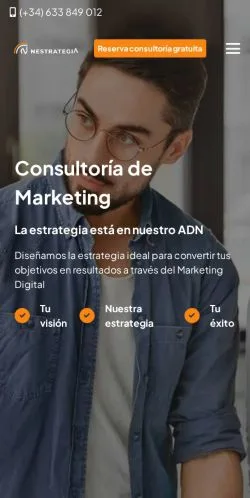 Anteprima del sito Nestrategia, media di Spagna per articoli sponsorizzati