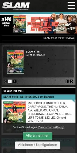 스폰서 기사용 독일 매체 SLAM Zine 사이트 미리보기