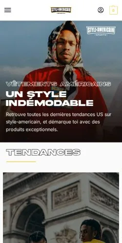 Anteprima del sito Style Américain, media di Francia per articoli sponsorizzati