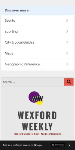 Podgląd witryny Wexford Weekly, medium z kraju Stany Zjednoczone do artykułów sponsorowanych