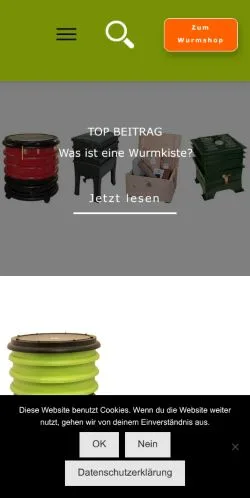 Anteprima del sito Wurmwelten, media di Germania per articoli sponsorizzati
