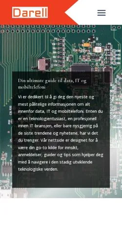 Aperçu du site Darell Tech, média de Norvège pour articles sponsorisés