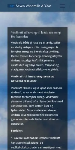 스폰서 기사용 노르웨이 매체 Norsk Vindkraft 사이트 미리보기