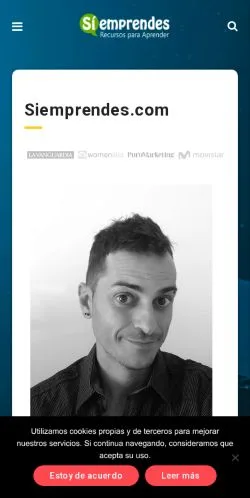 Preview of the Siemprendes website, a media outlet in Spain for sponsored articles