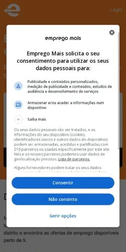 Podgląd witryny Emprego Mais, medium z kraju Portugalia do artykułów sponsorowanych