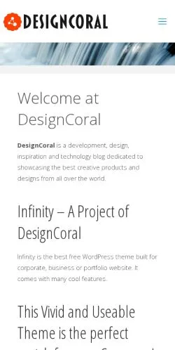 스폰서 기사용 미국 매체 DesignCoral 사이트 미리보기
