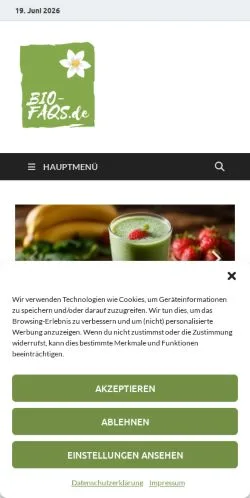 Preview of the Bio-Faqs website, a media outlet in Germany for sponsored articles