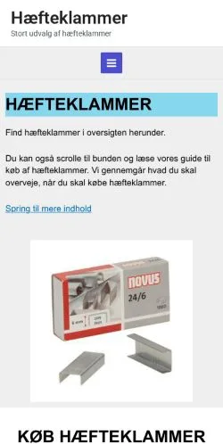 Anteprima del sito Hæfteklammer, media di Danimarca per articoli sponsorizzati