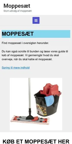 スポンサード記事向けのデンマークメディア、Moppesætのサイトプレビュー