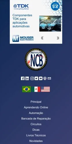 스폰서 기사용 브라질 매체 Instituto Newton C. Braga 사이트 미리보기
