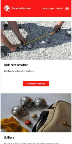 Anteprima del sito PetanquePortalen, media di Danimarca per articoli sponsorizzati