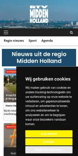 Anteprima del sito RTV Midden Holland, media di Paesi Bassi per articoli sponsorizzati