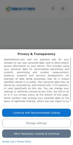 Anteprima del sito DealsInfoTech, media di Stati Uniti per articoli sponsorizzati
