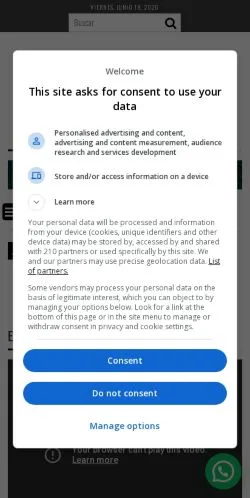 Anteprima del sito Estamos en Línea, media di Spagna per articoli sponsorizzati
