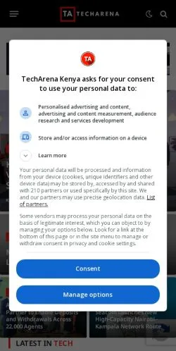 Anteprima del sito TechArena, media di Stati Uniti per articoli sponsorizzati