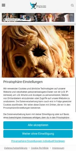 Aperçu du site myofb.de, média de Allemagne pour articles sponsorisés