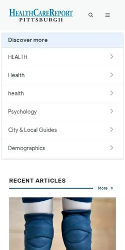 Vista previa del sitio Pittsburgh Healthcare Report, medio de Estados Unidos para artículos patrocinados