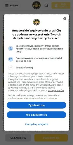 Podgląd witryny Amatorskie Wędkowanie, medium z kraju Polska do artykułów sponsorowanych