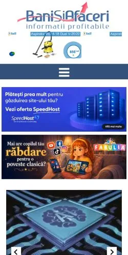 Podgląd witryny Bani si Afaceri, medium z kraju Rumunia do artykułów sponsorowanych