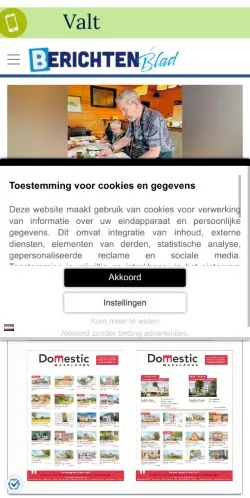 Podgląd witryny Berichtenblad, medium z kraju Belgia do artykułów sponsorowanych