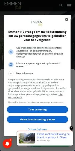 Podgląd witryny Emmen112, medium z kraju Holandia do artykułów sponsorowanych