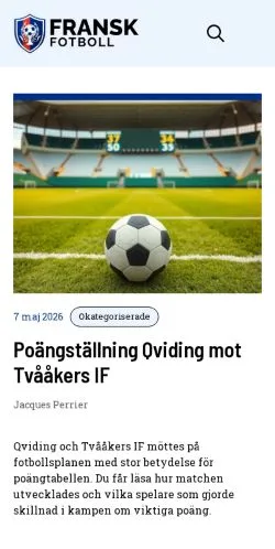 Anteprima del sito Fransk Fotboll, media di Svezia per articoli sponsorizzati