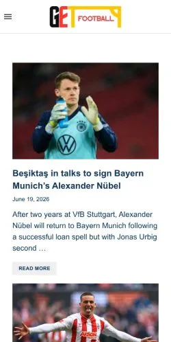 스폰서 기사용 미국 매체 Get Football News Germany 사이트 미리보기