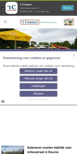 Pré-visualização do site Het Contact, meio de Países Baixos para artigos patrocinados