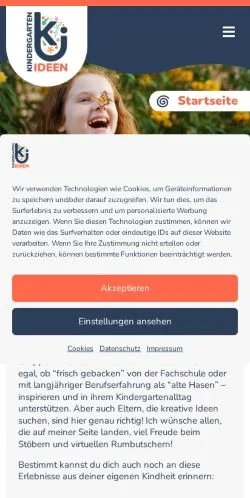 Anteprima del sito Kindergarten Ideen, media di Germania per articoli sponsorizzati