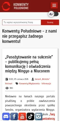 Podgląd witryny Konwenty Południowe, medium z kraju Polska do artykułów sponsorowanych