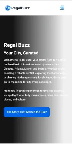 Voorbeeld van de site Regal Buzz, medium uit Verenigde Staten voor gesponsorde artikelen