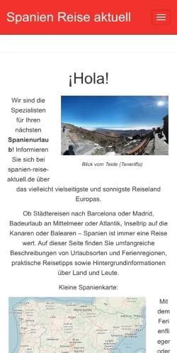 Podgląd witryny Spanien-Urlaub, medium z kraju Niemcy do artykułów sponsorowanych