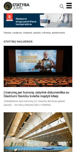 スポンサード記事向けのリトアニアメディア、Statyba Apdaila Įrengimasのサイトプレビュー