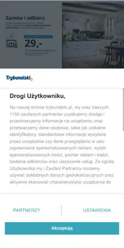 Vista previa del sitio Trybunalski, medio de Polonia para artículos patrocinados