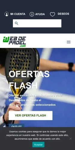 Podgląd witryny Webdepadel Padel, medium z kraju Hiszpania do artykułów sponsorowanych