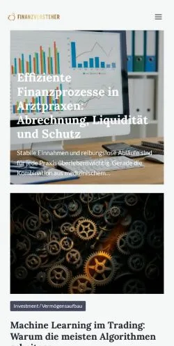 Podgląd witryny Der Finanzversteher, medium z kraju Niemcy do artykułów sponsorowanych