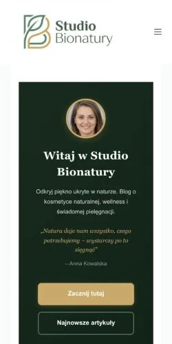 スポンサード記事向けのポーランドメディア、Studio Bio Naturaのサイトプレビュー
