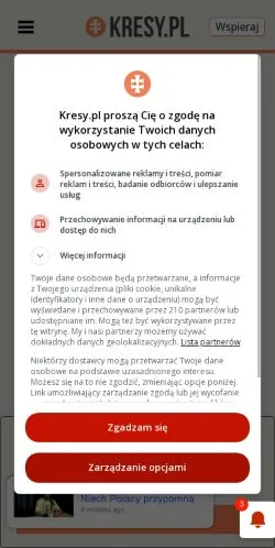 Anteprima del sito Kresy, media di Polonia per articoli sponsorizzati