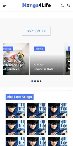 스폰서 기사용 영국 매체 Manga4Life 사이트 미리보기