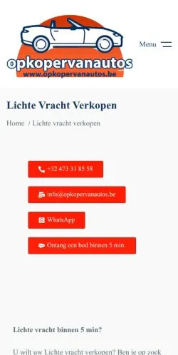 Anteprima del sito Lichte Vracht Verkopen, media di Belgio per articoli sponsorizzati
