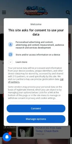 Anteprima del sito PassionateGeekz, media di Stati Uniti per articoli sponsorizzati
