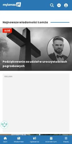 Podgląd witryny myLomza, medium z kraju Polska do artykułów sponsorowanych