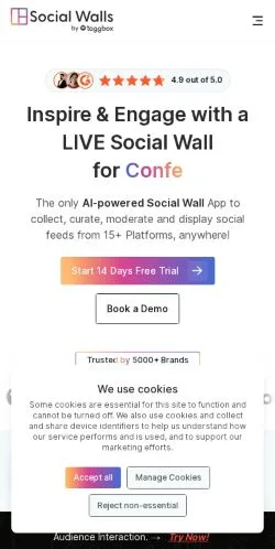 Anteprima del sito Social Walls, media di Stati Uniti per articoli sponsorizzati