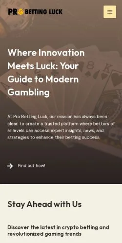 Podgląd witryny Pro Betting Luck, medium z kraju Stany Zjednoczone do artykułów sponsorowanych