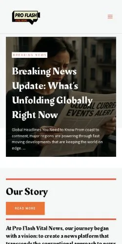 Anteprima del sito Pro Flash Vital News, media di Stati Uniti per articoli sponsorizzati