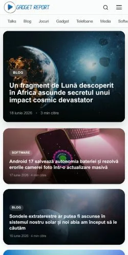 Voorbeeld van de site GadgetReport, medium uit Roemenië voor gesponsorde artikelen